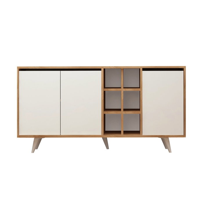 Hanah Home Consola Roble y Blanco, 140x86x40 cm, Tablero Partículas Melamina, Moderna - Novedad